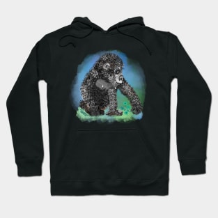 Pickleball paddle gorilla nipples, by Pickleball ARTwear Hoodie